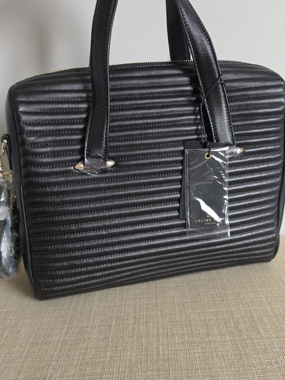 NWT Celine Dion Vibrato Leather Satchel Bag